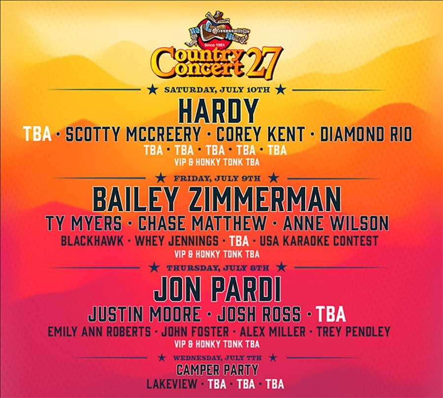 Country Concert Ohio 2027 phase 1 poster