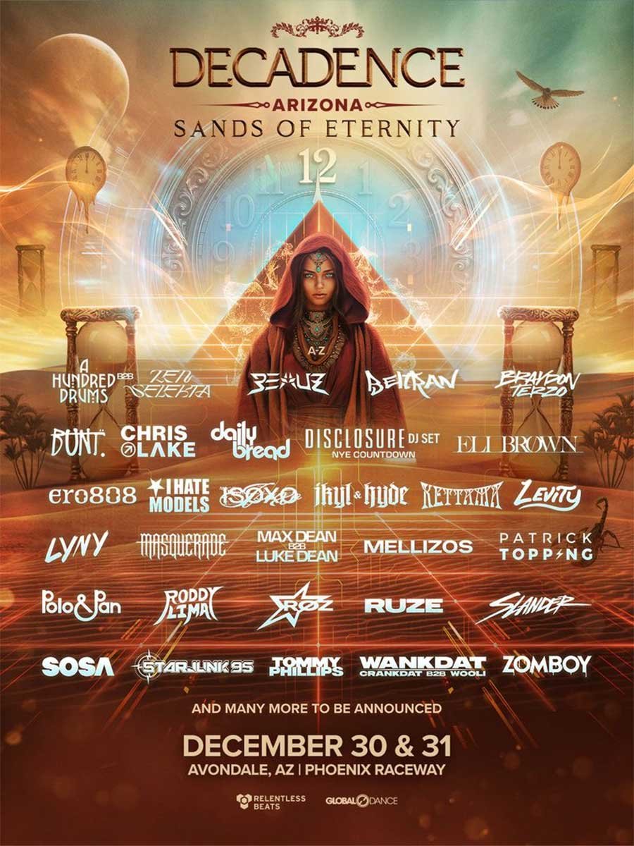 Decadence NYE 2026 phase 2 poster