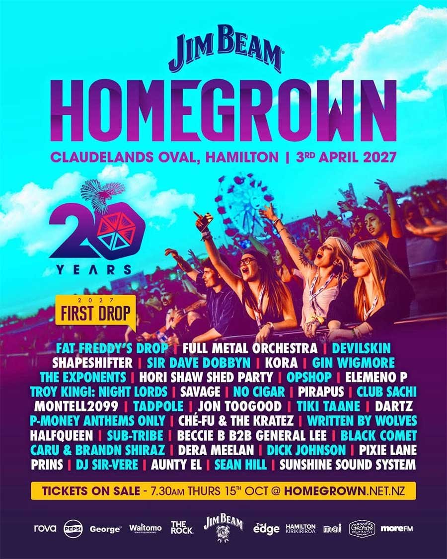 New Zealand Jim Beam Homegrown 2027 phase 1 poster